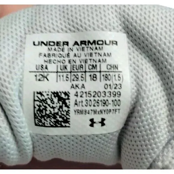 Under Armour Shoes Girls Youth 12K UA Assert 10 AC Low Top Gray Pink 3026190-100
