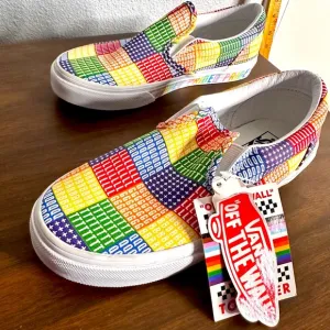 Vans colorful kids slip on shoes.  Kids size 3. NWT