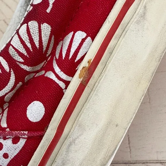 Vans Duke Kahanamoku Surfer Slip-on Red Shoes Size Mens Sz 8 Womens Sz 9.5