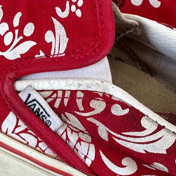 Vans Duke Kahanamoku Surfer Slip-on Red Shoes Size Mens Sz 8 Womens Sz 9.5