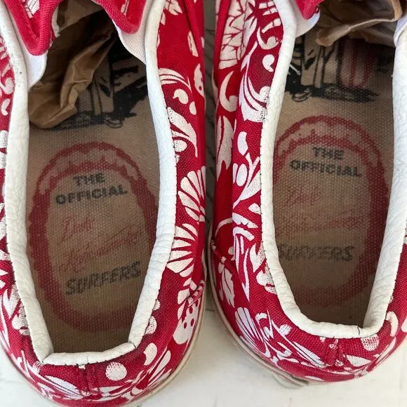 Vans Duke Kahanamoku Surfer Slip-on Red Shoes Size Mens Sz 8 Womens Sz 9.5