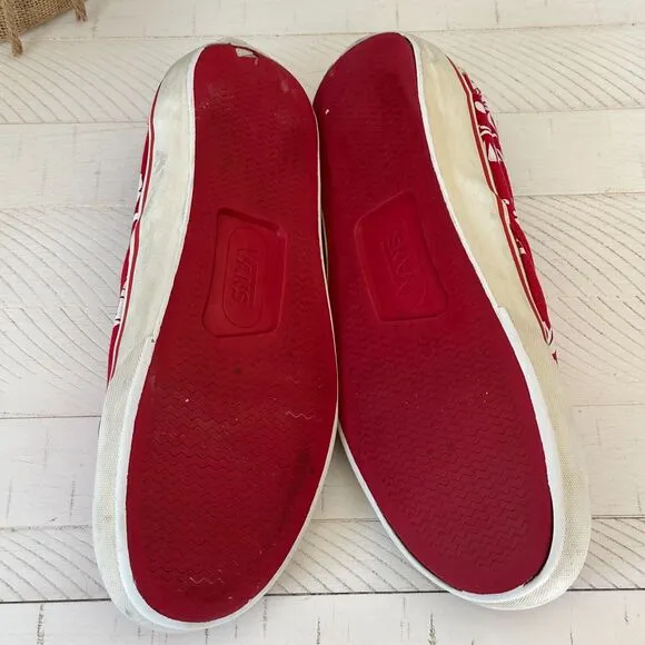 Vans Duke Kahanamoku Surfer Slip-on Red Shoes Size Mens Sz 8 Womens Sz 9.5