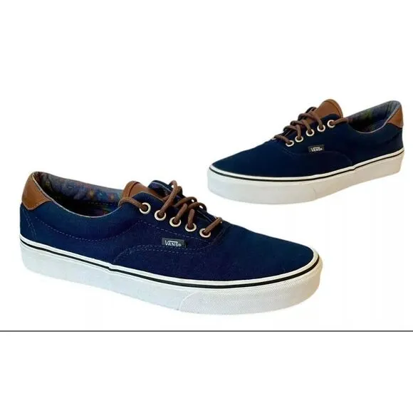 Vans Era 59 C&amp;L Blue Canvas/ Leather Casual Rare Sneakers / Men's Sz-10.5 NWOT