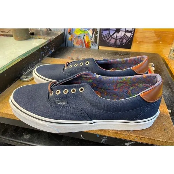 Vans Era 59 C&amp;L Blue Canvas/ Leather Casual Rare Sneakers / Men's Sz-10.5 NWOT