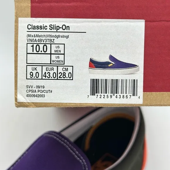 Vans Men's Purple Slip-On Shoes