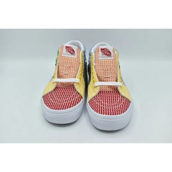 Vans Mens Size 10 Sk8-Mid True White Multicolor Pride Casual Shoes Sneakers