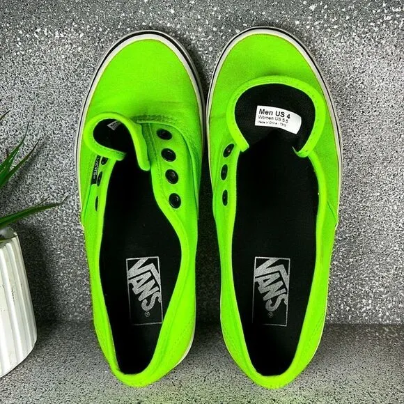VANS Shoes Authentic Era Gecko Neon Green Slip On Sneakers Shoes Size 5.5