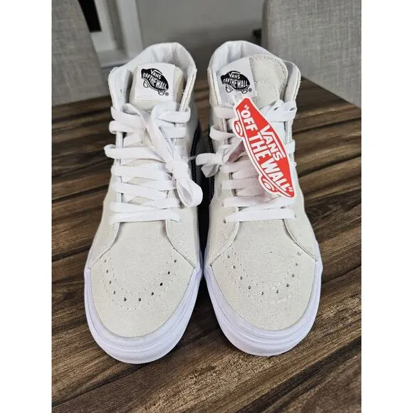 Vans SK8-Hi Cream Blue Casual Suede Skate Shoes Sneakers Mens 6 Women's 7.5