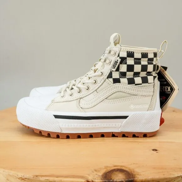 Vans Sk8-Hi Gore-Tex MTE-3 Womens Size 6 Shoes White Black Checkered Hiking NEW