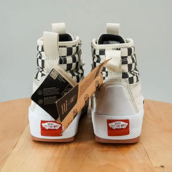 Vans Sk8-Hi Gore-Tex MTE-3 Womens Size 6 Shoes White Black Checkered Hiking NEW