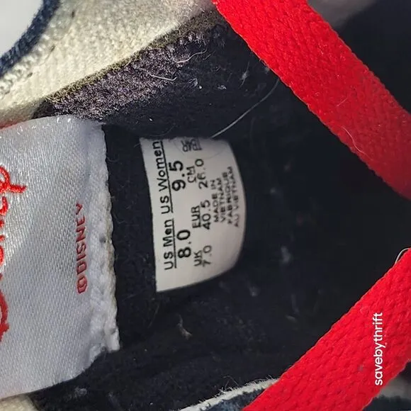 VANS SK8-HI USED SIZE 8 DISNEY MICKEY AND FRIENDS BLACK BEIGE