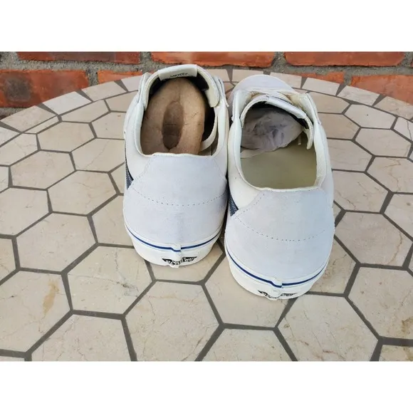 Vans SK8 Low Spoet Pop Blue Suede Off White Cream Men Sz 11.5 Vn0009qrcje