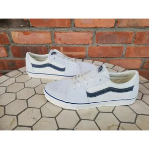 Vans SK8 Low Spoet Pop Blue Suede Off White Cream Men Sz 11.5 Vn0009qrcje