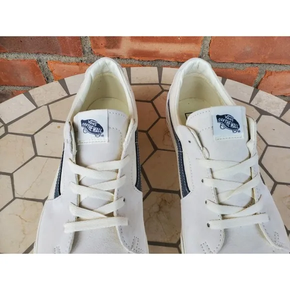 Vans SK8 Low Spoet Pop Blue Suede Off White Cream Men Sz 11.5 Vn0009qrcje