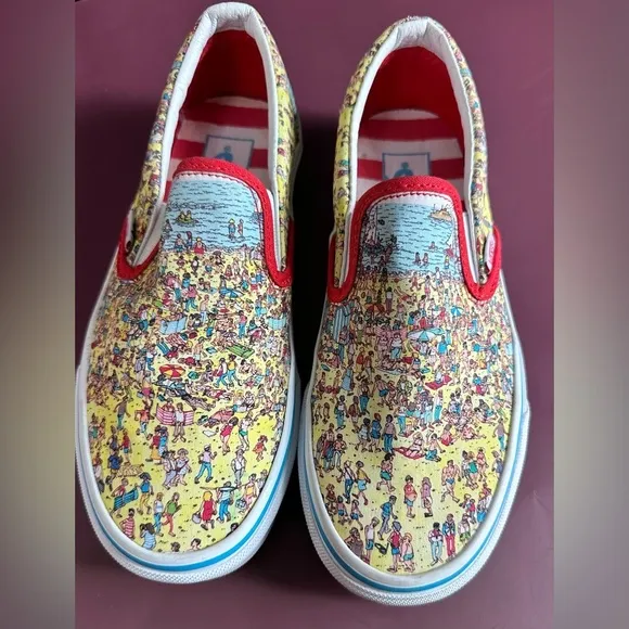 Vans x Where's Waldo Slip-On Shoes Unisex 🌟
