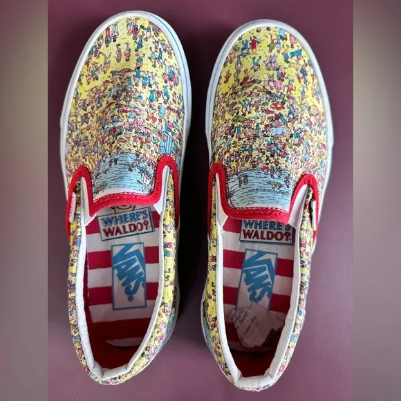 Vans x Where's Waldo Slip-On Shoes Unisex 🌟