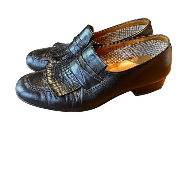 Verde Loafers,10 M, Shoes, Black, Slip On, Mens, Vintage, Spain, Leather, Dress