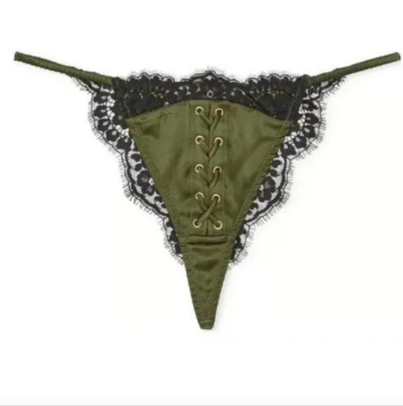 Victoria's secret luxe stretch silk SEXY Atelier Satin Lace tanga panty