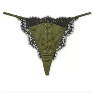 Victoria's secret luxe stretch silk SEXY Atelier Satin Lace tanga panty