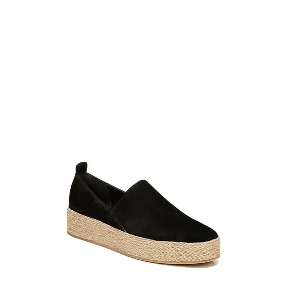 VINCE. Womens Black Heel Saxon Almond Platform Espadrille Shoes 9 M