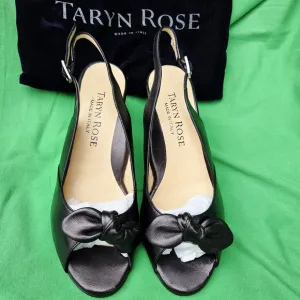 VINTAGE 2004Taryn Rose CHER-NAPPA  Black Slingback Women's Shoes BRAND NEW