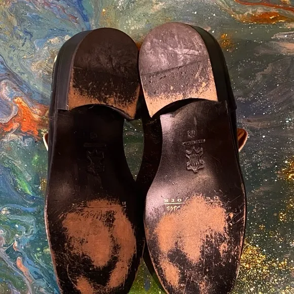 Vintage 90s Elegant TODD WELSH Black and Cream Men's Loafers SIZE 12