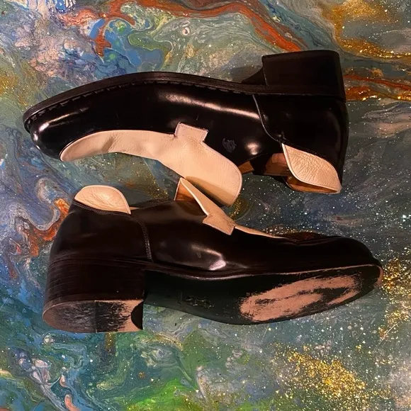 Vintage 90s Elegant TODD WELSH Black and Cream Men's Loafers SIZE 12