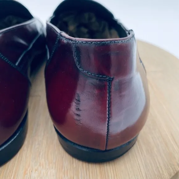 Vintage Bruno Magli Shoes Mens 11 Burgundy Leather Driving Loafers Italy