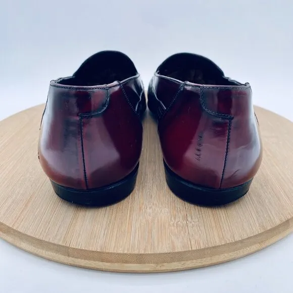 Vintage Bruno Magli Shoes Mens 11 Burgundy Leather Driving Loafers Italy