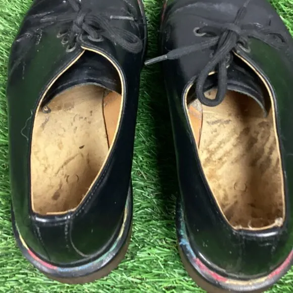 Vintage Dr Marten Rainbow Stitch Black Oxford Shoes 6