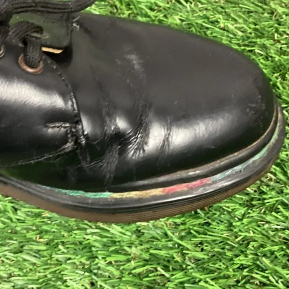 Vintage Dr Marten Rainbow Stitch Black Oxford Shoes 6