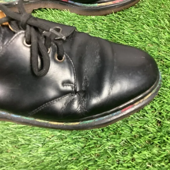 Vintage Dr Marten Rainbow Stitch Black Oxford Shoes 6