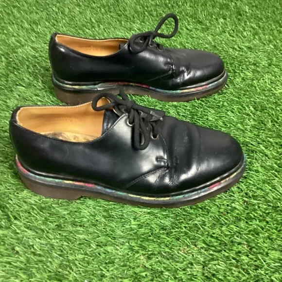 Vintage Dr Marten Rainbow Stitch Black Oxford Shoes 6