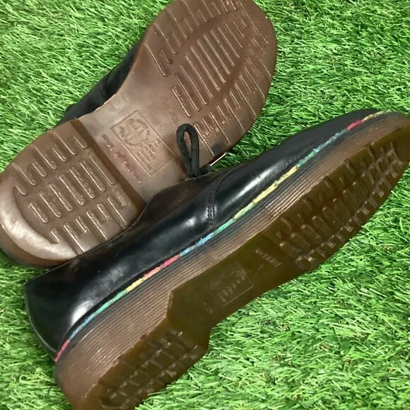 Vintage Dr Marten Rainbow Stitch Black Oxford Shoes 6