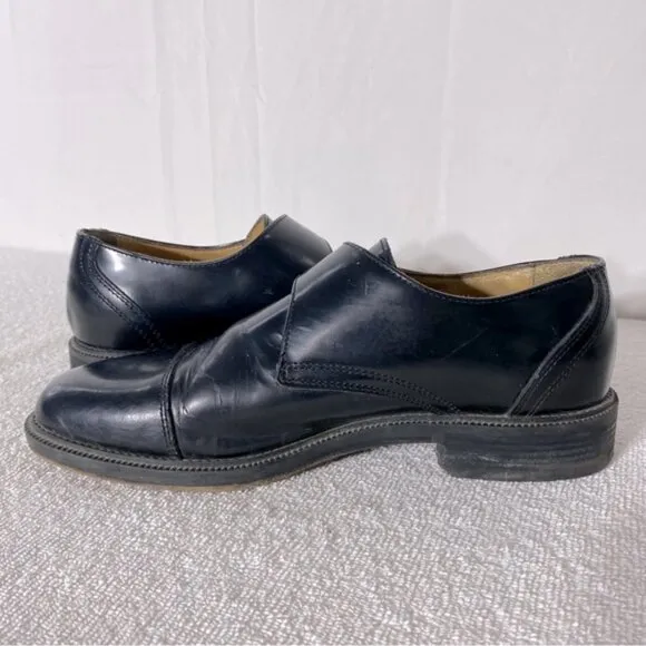 Vintage Pegabo Black Leather Monk Strap Dress Shoes 40