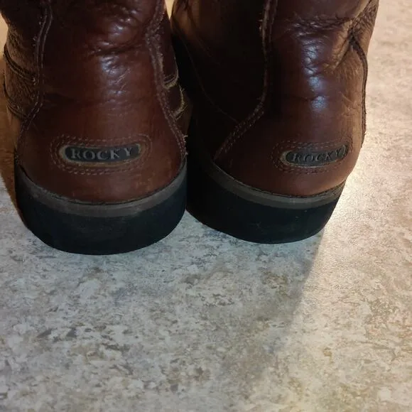 Vintage Rocky Boots Mens 13 W Gore-Tex Waterproof Hiking Outdoors Brown Leather