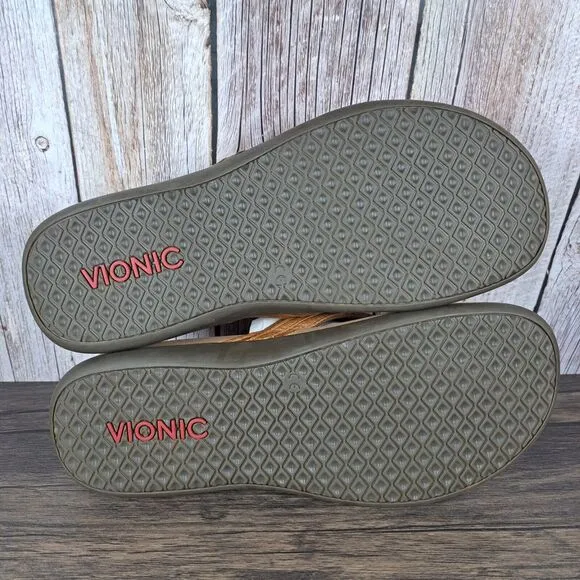 Vionic Aloe Mocha Leather Strap Sandals Women's Sz 10 (GUC)