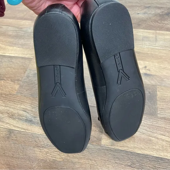 Vionic Black Leather Klara Ballet Flat Shoe Size 7