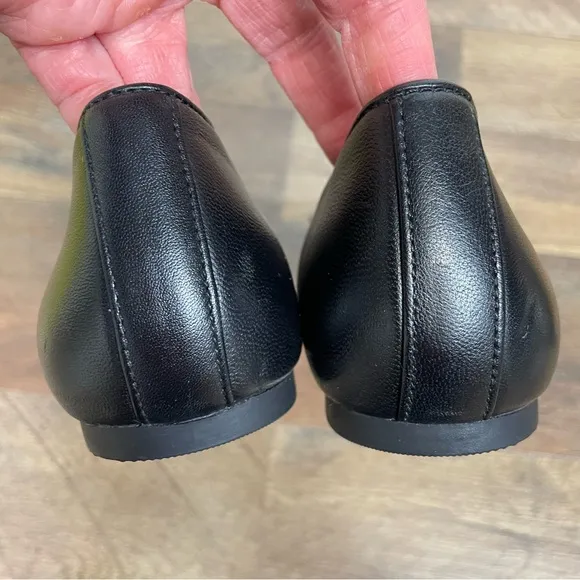 Vionic Black Leather Klara Ballet Flat Shoe Size 7