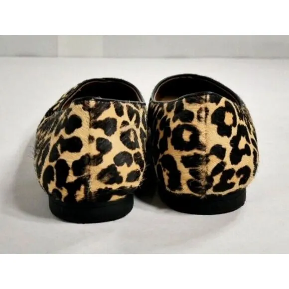 Vionic Caballo Ballet Flats Concealed Orthotics Leopard Print Calf Hair Wms 7.5