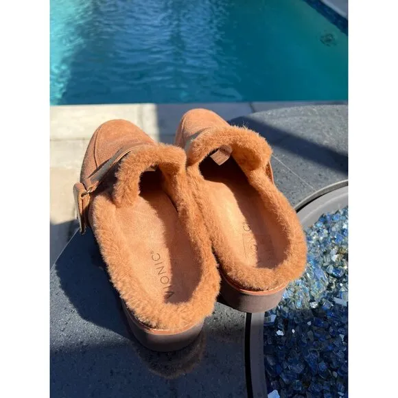 Vionic Kailen Women Faux Shearling Mule Orthotic Insole Arch Support Size 10