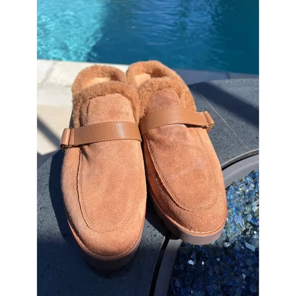 Vionic Kailen Women Faux Shearling Mule Orthotic Insole Arch Support Size 10