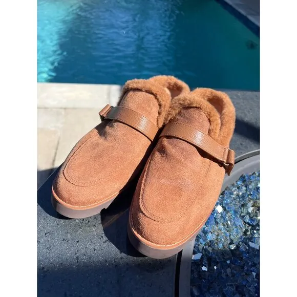 Vionic Kailen Women Faux Shearling Mule Orthotic Insole Arch Support Size 10