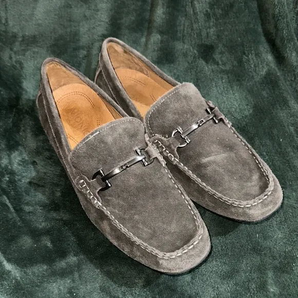 Vionic Mason Suede Driving Loafers Men’s Size 13 Gray Moc Toe Slip-On