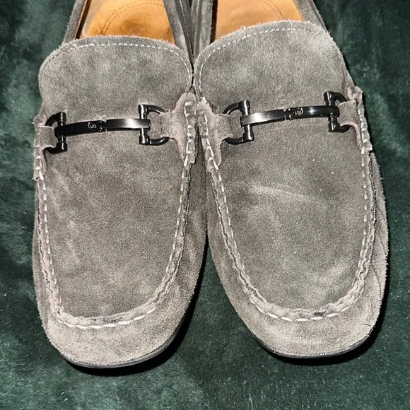 Vionic Mason Suede Driving Loafers Men’s Size 13 Gray Moc Toe Slip-On