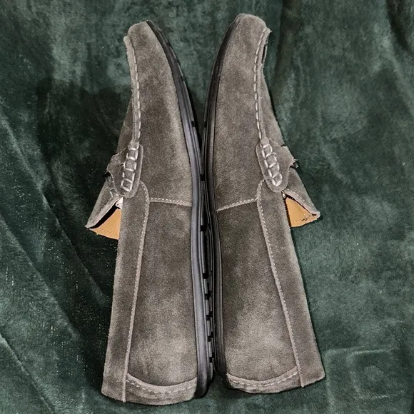 Vionic Mason Suede Driving Loafers Men’s Size 13 Gray Moc Toe Slip-On