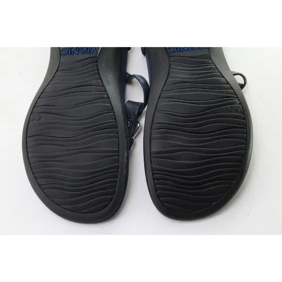 VIONIC MIAMI T Strap Sandals Shoes Thong Strappy Blue Women's Sz 5