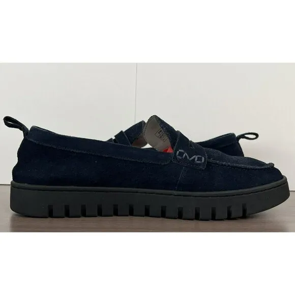 Vionic Penny Loafer Shoes 9.5 Wide Uptown Light Navy Blue Suede Packable Comfort