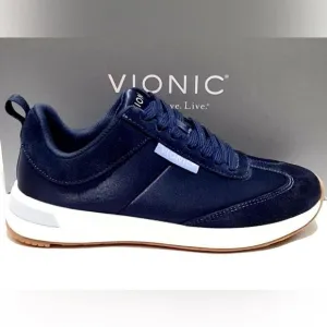 VIONIC BREILYN SNEAKER ORTHOTIC CASUAL SHOES NAVY BLUE SUEDE AND NYLON