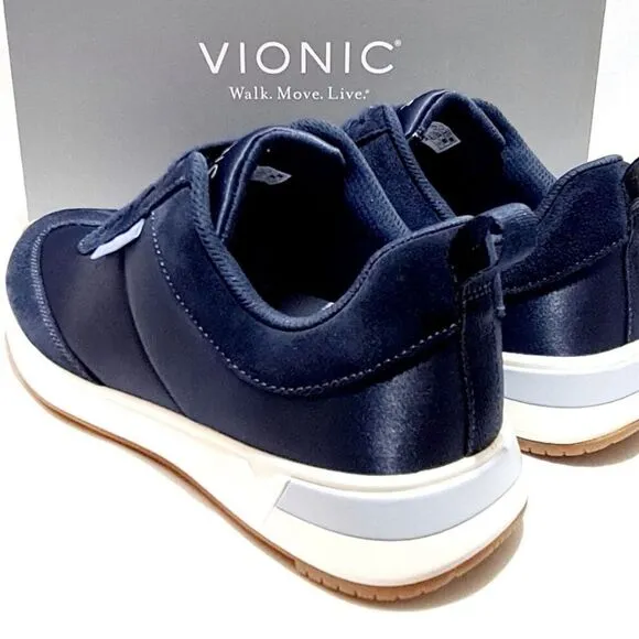 VIONIC BREILYN SNEAKER ORTHOTIC CASUAL SHOES NAVY BLUE SUEDE AND NYLON